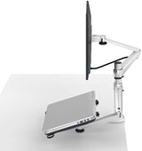 TODO Aluminium Dual Laptop + Monitor Stand Desk Clamp Mount Bracket VESA 75-100mm 2 Arm