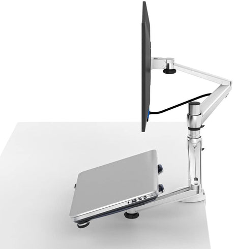 TODO Aluminium Dual Laptop + Monitor Stand Desk Clamp Mount Bracket VESA 75-100mm 2 Arm
