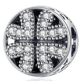 Solid 925 Sterling Silver Petal of Love CZ Charm