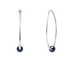 Earrings Freshwater Pearl Black Sterling Silver 10-11mm