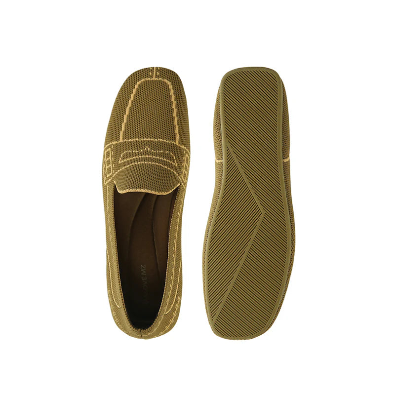 Comfortable Slip On Square Toe Loafers - Avocado