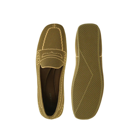 Comfortable Slip On Square Toe Loafers - Avocado