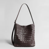 Woven Sheepskin Bucket Bag – Leather Shoulder & Crossbody Bag