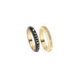 Furla 1927 Colour Edition Gold-Tone Black Enamel Rings