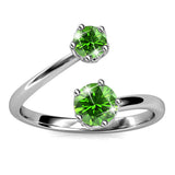 Krystal Couture Split Green Personality Ring Embellished with Swarovski Crystals