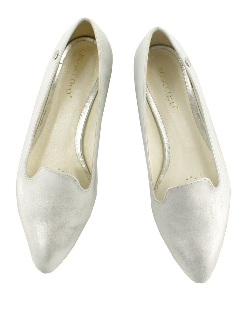 Bosccolo Womens Moccasin Lords - Silver Metalic