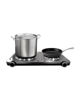 TODO 2250W Twin Hotplate Electric Cooktop Dual Plate Stainless Steel