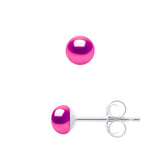 Earrings Button Freshwater Pearl Sterling Silver
