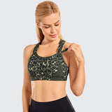 High Impact Lightly Padded Wireless Active Bra - Leopard