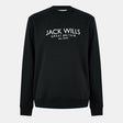 Jack Wills Men's Belvue Graphic Logo Crew Neck Sweatshirt - Black