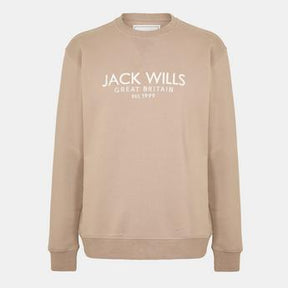 Jack Wills Men's Belvue Graphic Logo Crew Neck Sweatshirt - Grey