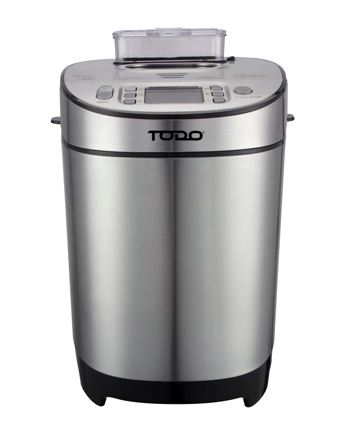 TODO Stainless Steel Bread Maker 13 Programs Menu 550W Power Fruit Nut Dispenser Keep Warm Function