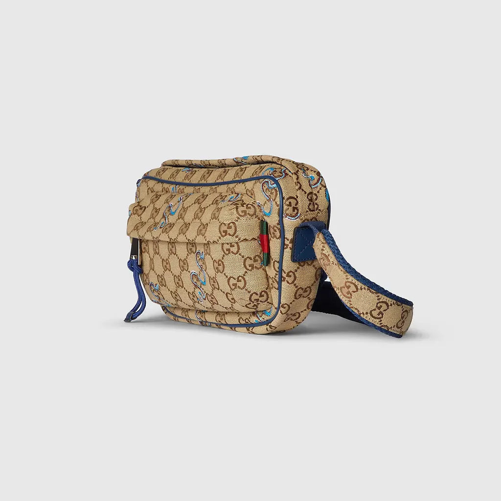 Gucci Snake Mens Crossbody Bag - Brown