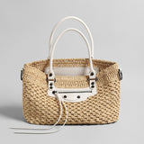 Handwoven Raffia Tote Bag - Ivory