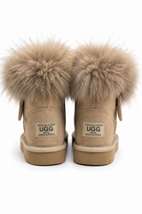 Australian Leather Ugg Fur Mini Uggs - Natural - AU5