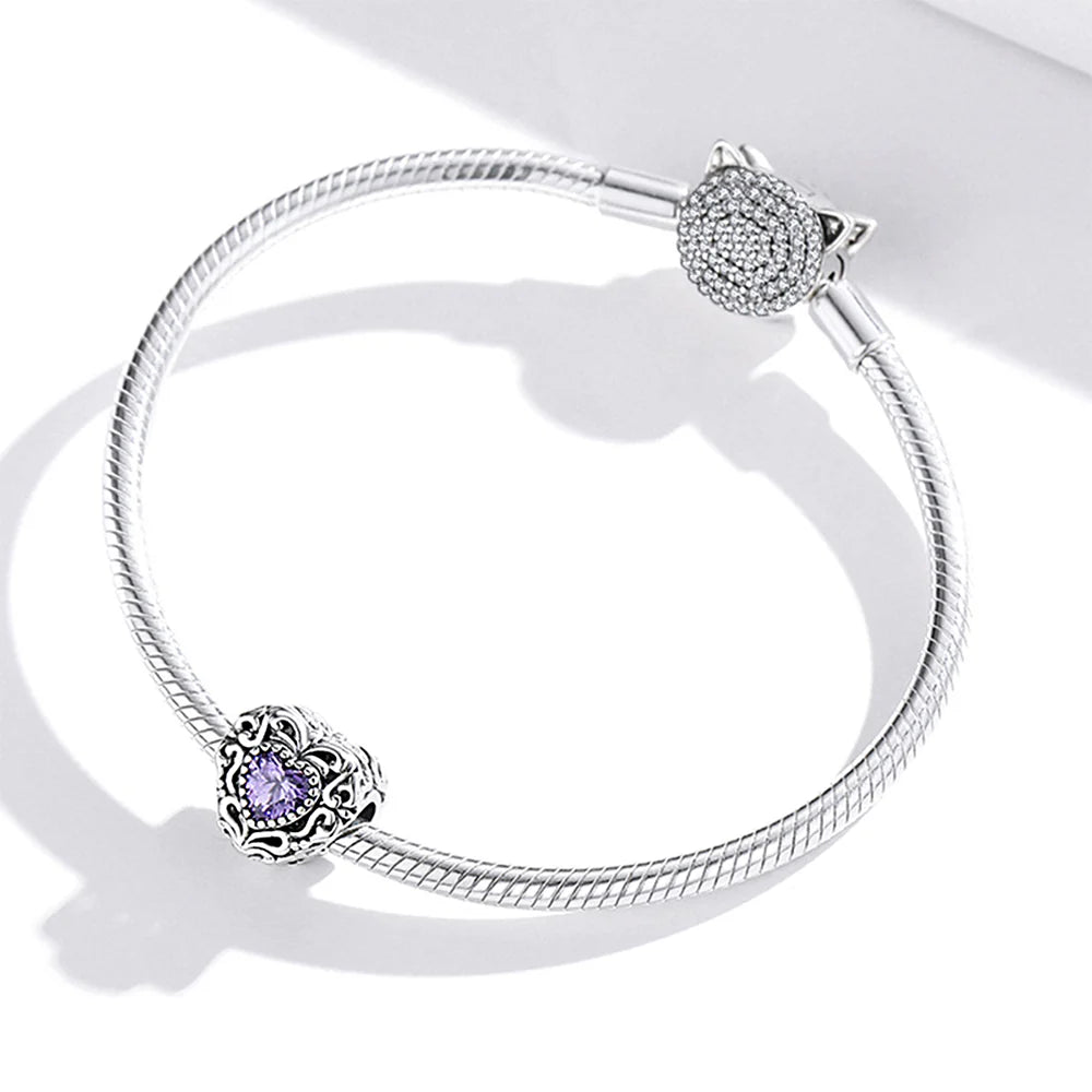 Solid 925 Sterling Silver Mesmerise Love in Iris Pandora Inspired Bead Charm