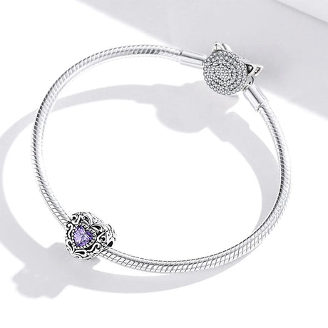 Solid 925 Sterling Silver Mesmerise Love in Iris Pandora Inspired Bead Charm