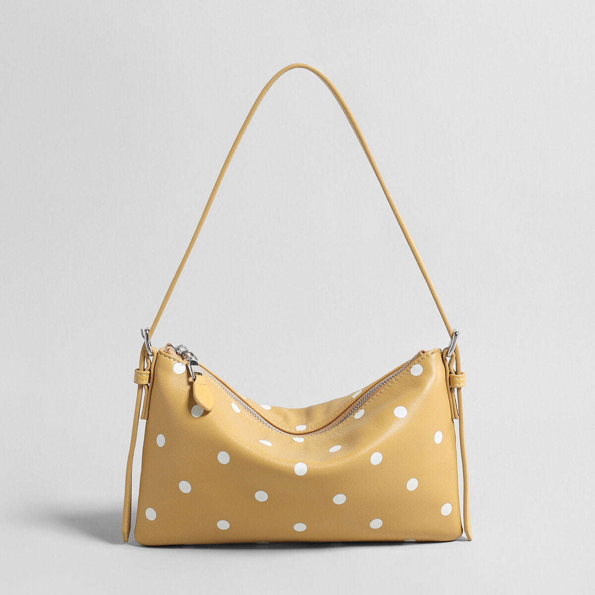 Polka Dot Soft Shoulder Bag - Yellow