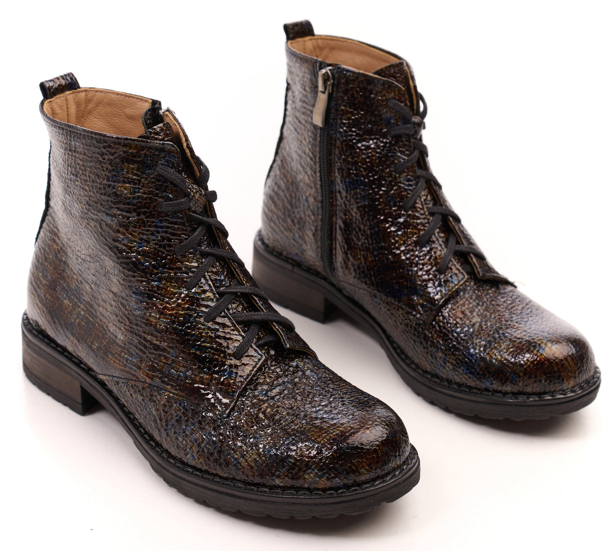 Bosccolo Womens Ankle Boots - Iridescent Brown