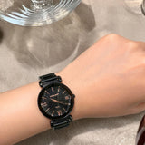 Bullion Gold Bullion Gold Romish Watch Embellished with Glittering Crystals - Black and Rose Gold