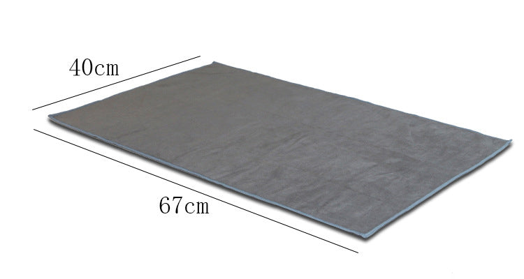 Yoga Pilates Hand Towel Mat Workout Absorbing Microfiber 67Cm Grey