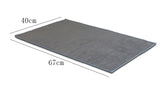 Yoga Pilates Hand Towel Mat Workout Absorbing Microfiber 67Cm Grey
