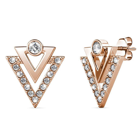 Boxed Trilateral Set Embellished with SWAROVSKI® Crystals In Rose Gold