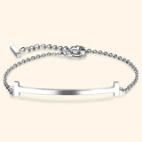 Bullion Gold Sleek Bar Bracelet White Gold