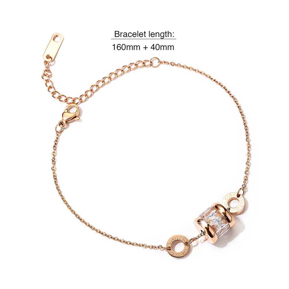 Bullion Gold Minimalist BVLOVED Crystal Charm Bracelet