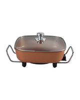 TODO 1500W Electric Frying Pan Skillet Golden Ceramic Coating Multi Function Cooker