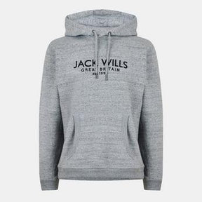 Jack Wills Men's Batsford Graphic Logo Hoodie - Grey