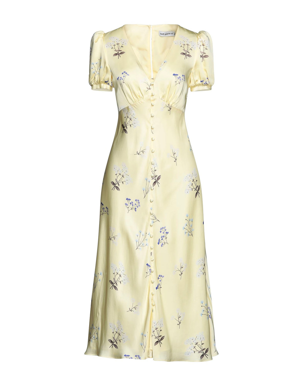 Self-Portrait Womens Midi Dresses - Pastel yellow