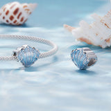 Solid 925 Signature Silver Azure Seashell Charm