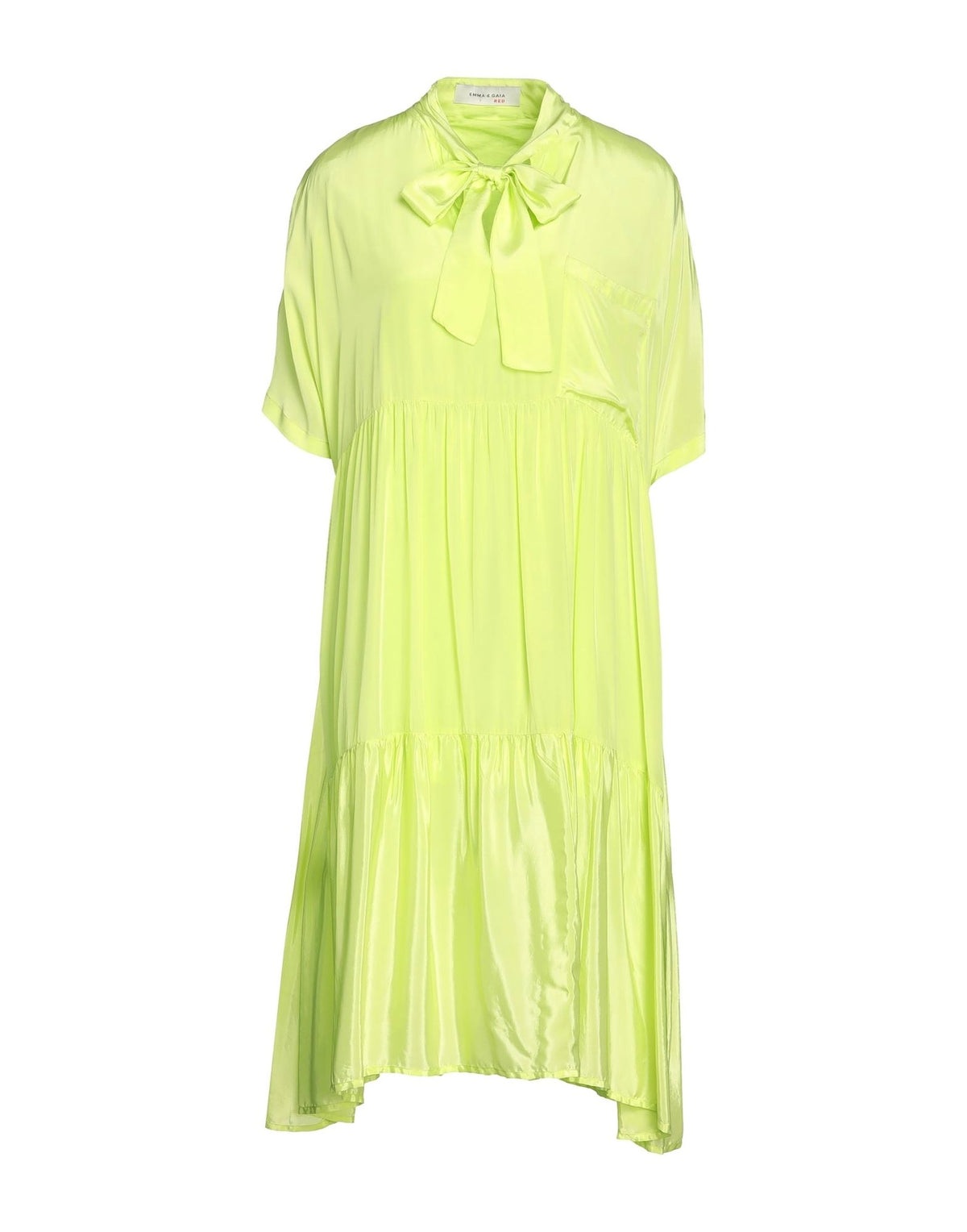 Emma & Gaia Red Womens Midi Dresses - Lime green