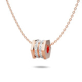 Boxed Carrie Glitz Bangle and Necklace Set In Rose Gold