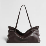 Slouchy Wave Leather Tote Bag – Large Draped Shoulder Bag
