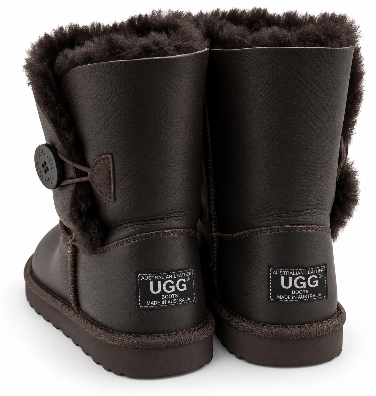 Australian Leather Ugg 1Button Leather - Chocolate - AU8
