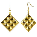 Bullion Gold Fascination Geometric Style Diamond Shape Metallic Earrings Gold