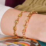 Bullion Gold Interlocking Anchor Link Bracelet in Gold - 8mm