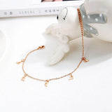 Bullion Gold Dangling Musical Note Everyday Wear Rose Gold Layered Anklet