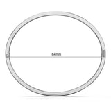 Bullion Gold Carrie Stainless Steel Bangle in White Gold - 64mm