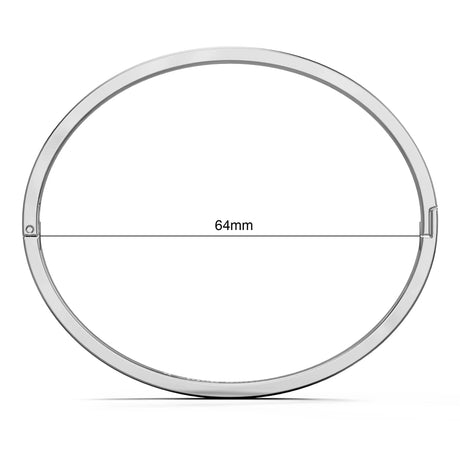 Bullion Gold Carrie Stainless Steel Bangle in White Gold - 64mm