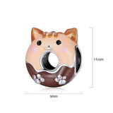 Solid 925 Sterling Silver Cutie Cat Pandora Inspired Charm
