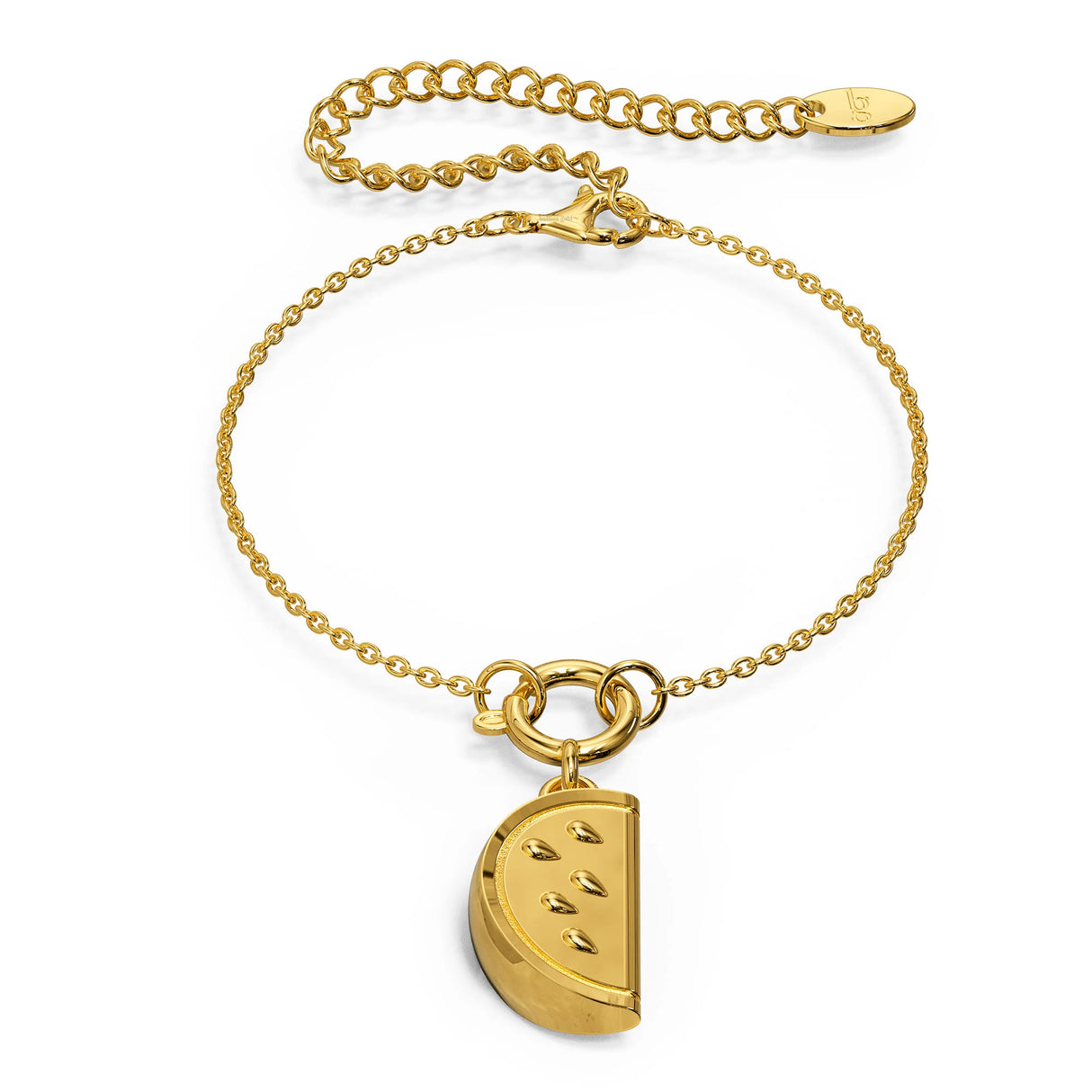 Bullion Gold Watermelon Slice Gold Charm Bracelet