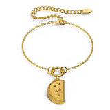 Bullion Gold Watermelon Slice Gold Charm Bracelet