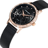 Bullion Gold Bullion Gold Elite Watch Embellished with Rhinestone - Rose Gold and Black