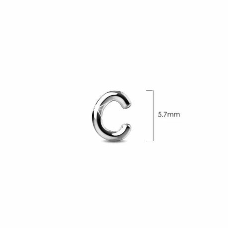 Solid 925 Sterling Silver Initial Alphabet Personalised Stud Earrings