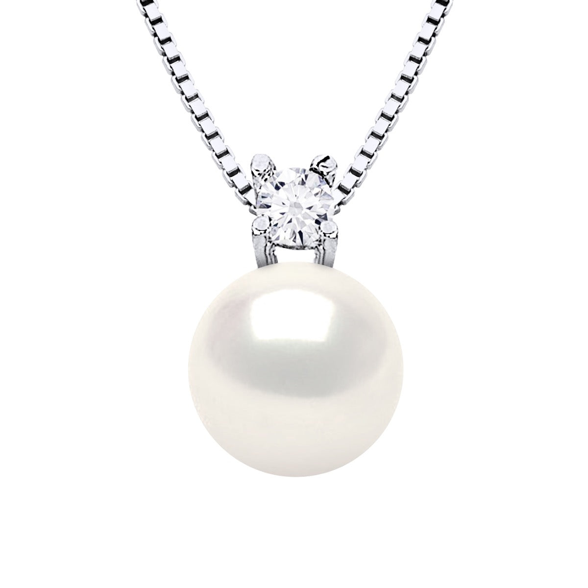 Necklace Real Cultured Freshwater Pearl 8-9 mm - Natural White - Longueur 42 cm