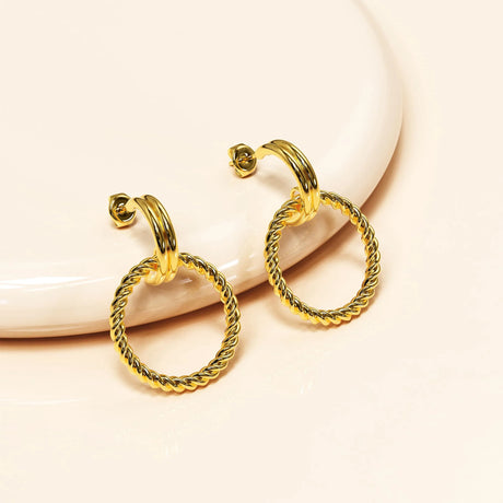 Bullion Gold Exquisite Round Gold Drop Earrings