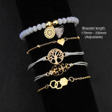 Bohemian 5-Piece Charm Bead Bracelet Set